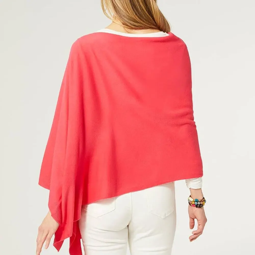 Lightweight Poncho | Living Coral